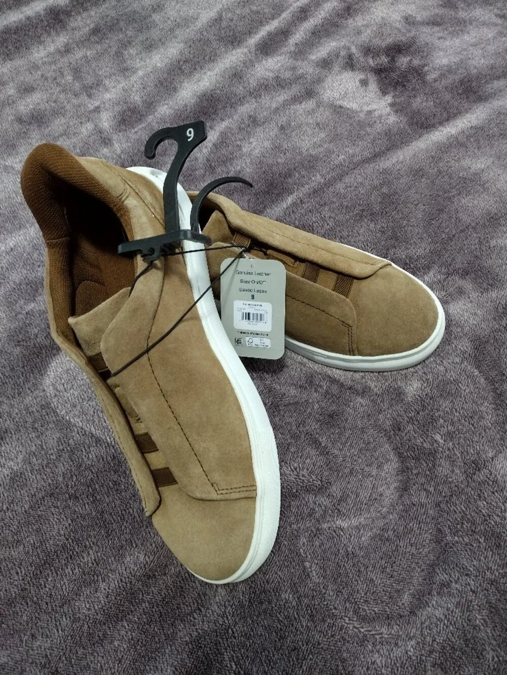 George Men's Tan Suede Slip-On Sneakers size 9 New